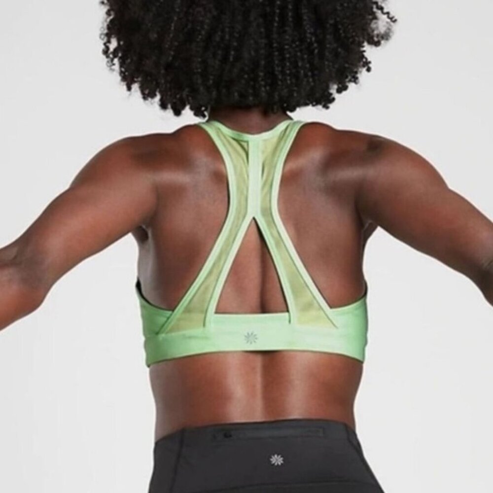 Athleta Contender Neon Green Activewear Sports Bra Women's Size Medium M